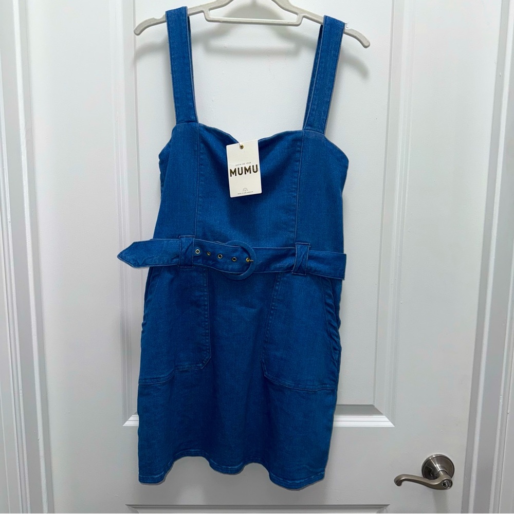 NWT Show Me Your MuMu Billings Dress Denim Mini Dress - Picture 2 of 9